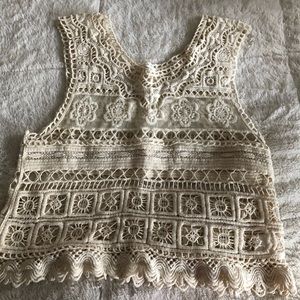 Crochet cream top